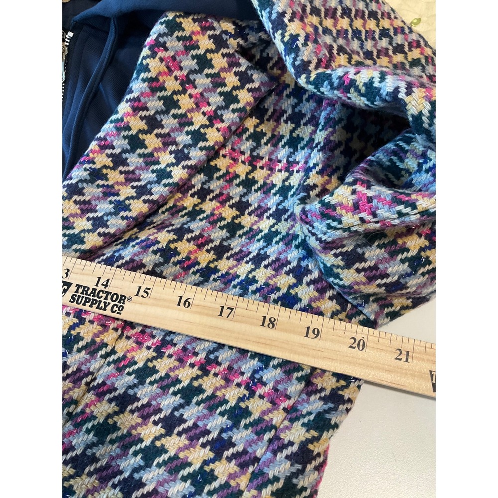NEW Central Park West Wool Blazer Colorful Houndstooth Dickie Hoodie Preppy M - Picture 8 of 12